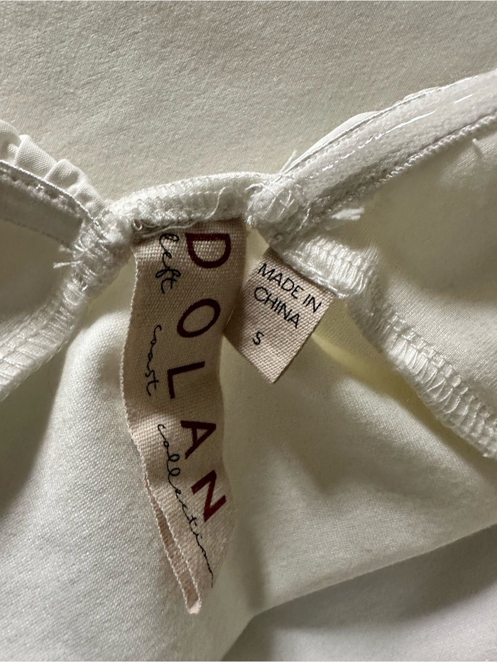 Anthropologie White Ruffle V-Neck Women's Top - Picture 3 of 3